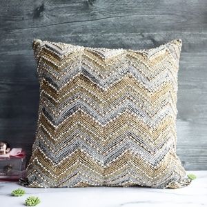 Pier Beaded Metallic Goldsilver Throw 